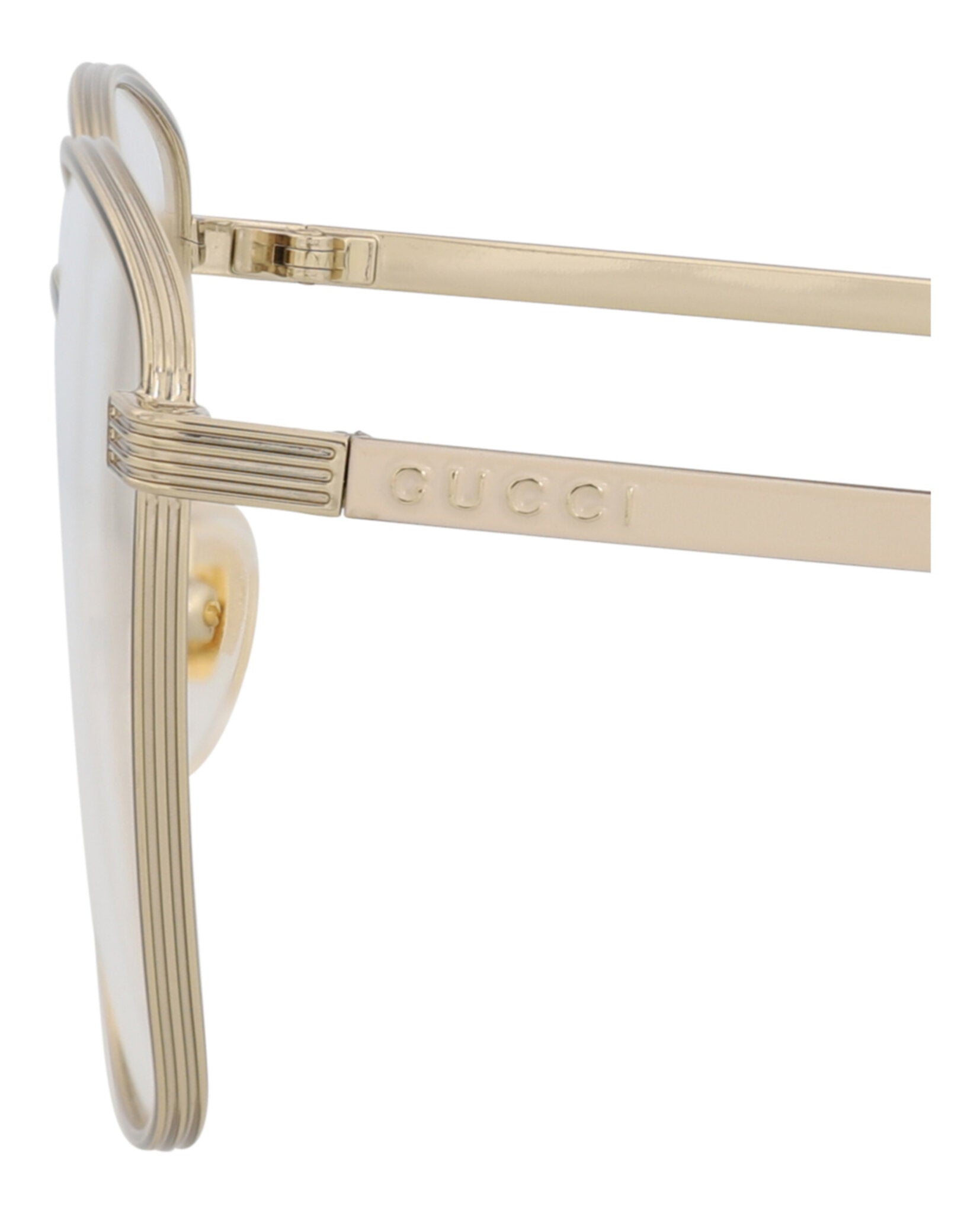 Gucci Gucci Womens Square/Rectangle Gold Ivory Transparent Fashion Designer Eyewear