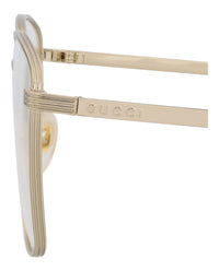 Gucci Gucci Womens Square/Rectangle Gold Ivory Transparent Fashion Designer Eyewear