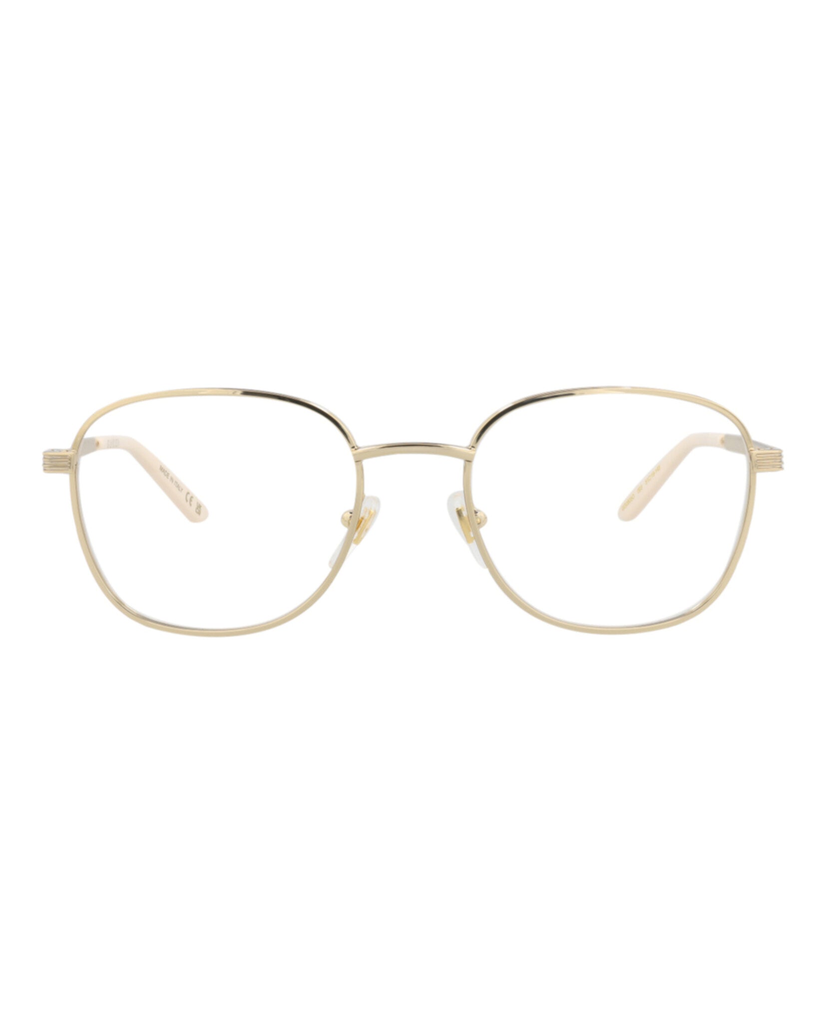 Gucci Womens Square/Rectangle Gold Gold Transparent Fashion Designer Eyewear