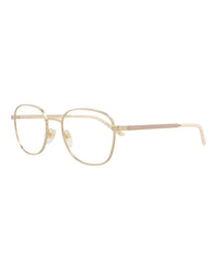 Gucci Womens Square/Rectangle Gold Gold Transparent Fashion Designer Eyewear
