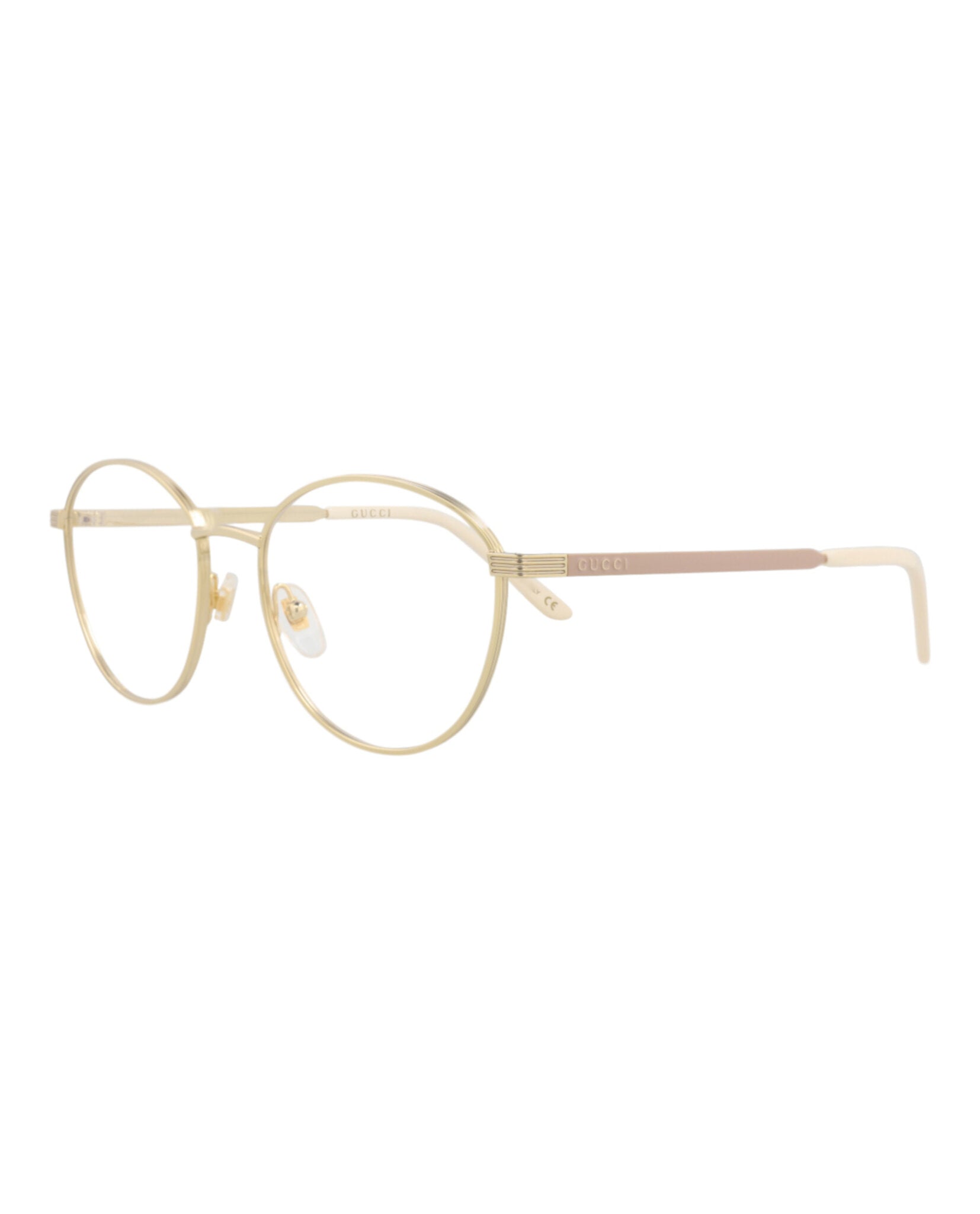 Gucci Gucci Womens Round/Oval Gold Gold Transparent Fashion Designer Eyewear