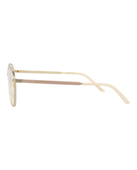 Gucci Gucci Womens Round/Oval Gold Gold Transparent Fashion Designer Eyewear