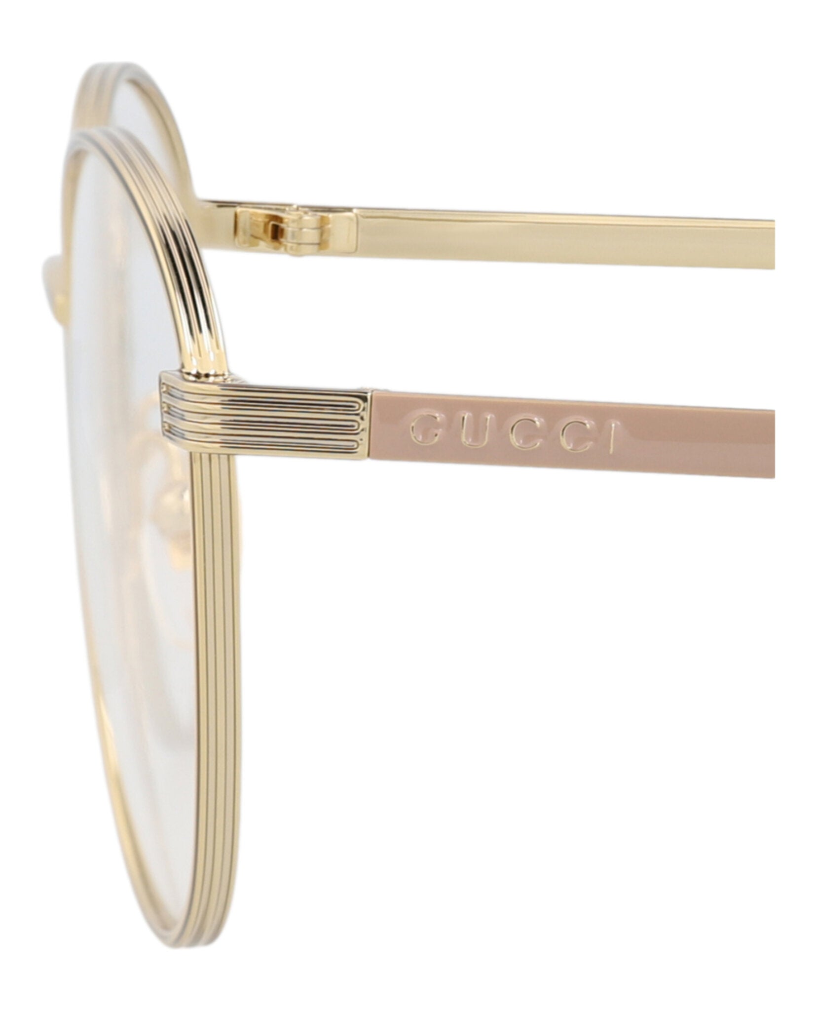 Gucci Gucci Womens Round/Oval Gold Gold Transparent Fashion Designer Eyewear