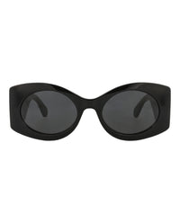 Gucci Womens Square/Rectangle Black Black Grey Fashion Designer Eyewear