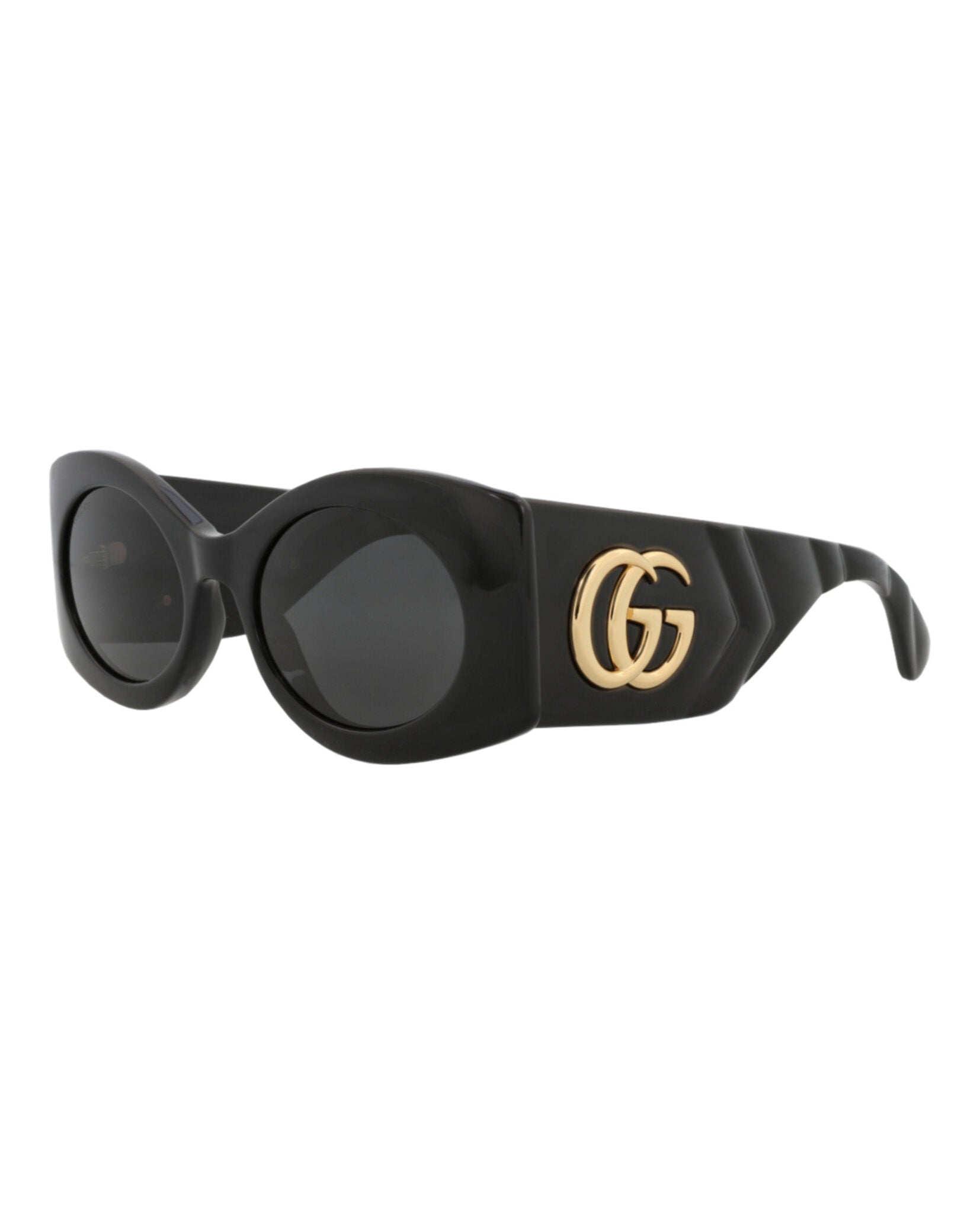 Gucci Womens Square/Rectangle Black Black Grey Fashion Designer Eyewear