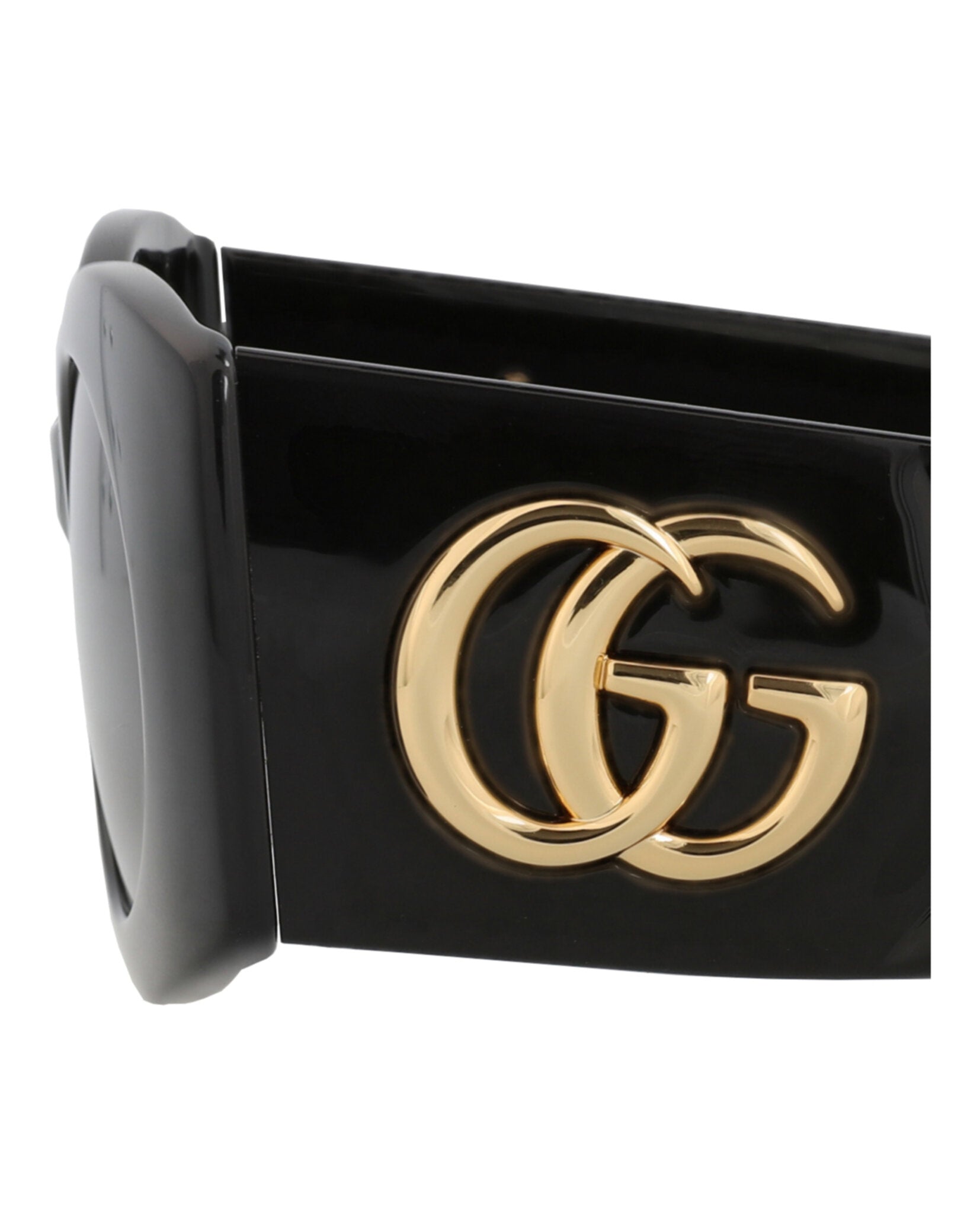 Gucci Womens Square/Rectangle Black Black Grey Fashion Designer Eyewear