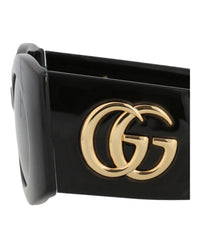 Gucci Womens Square/Rectangle Black Black Grey Fashion Designer Eyewear