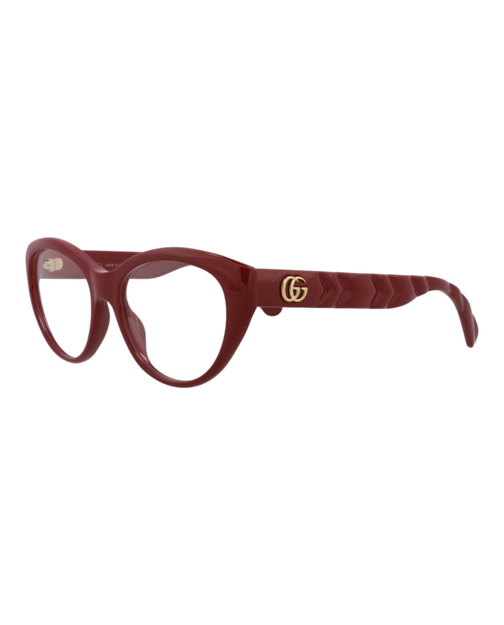 Gucci Womens Cat Eye Burgundy Burgundy Transparent Fashion Designer Eyewear