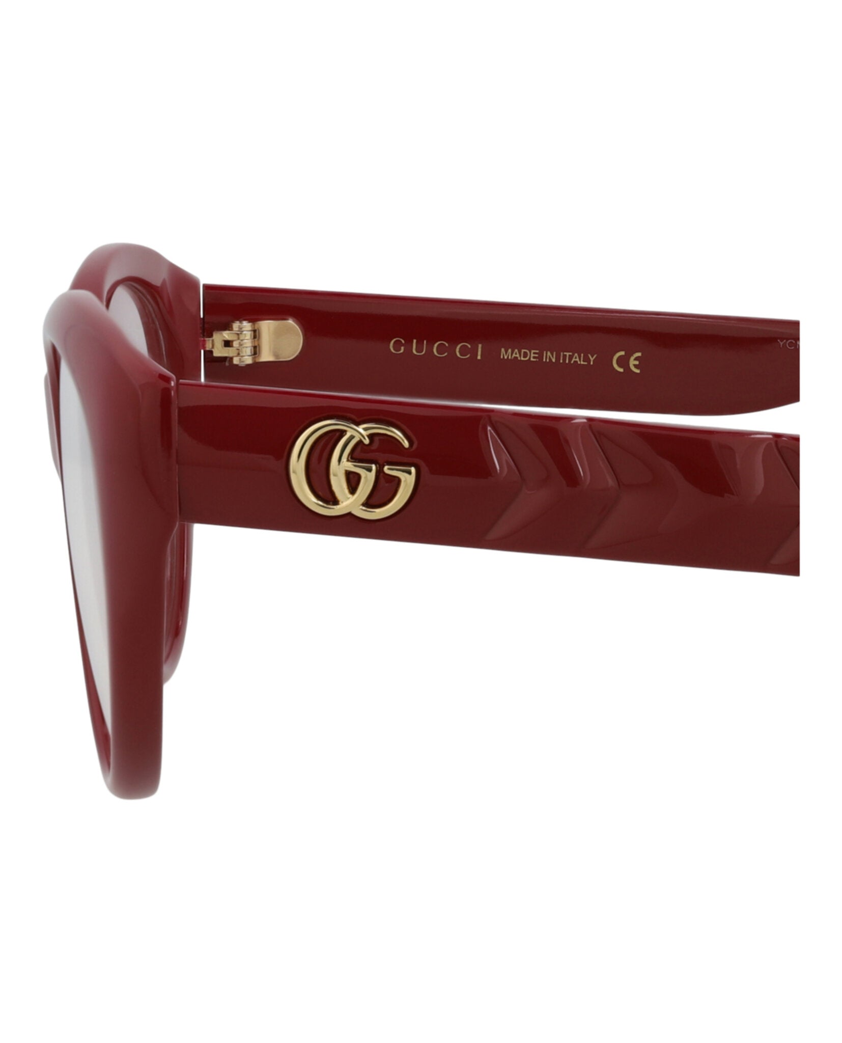 Gucci Womens Cat Eye Burgundy Burgundy Transparent Fashion Designer Eyewear