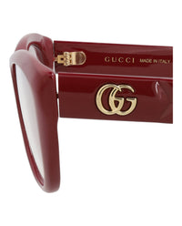 Gucci Gucci Womens Cat Eye Burgundy Burgundy Transparent Fashion Designer Eyewear