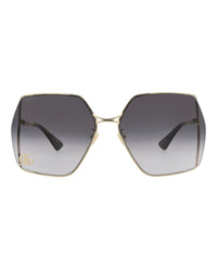 Gucci Gucci Womens Square/Rectangle Gold Gold Grey Fashion Designer Eyewear