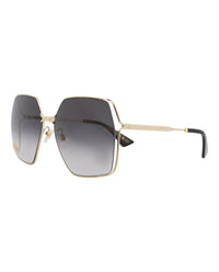 Gucci Gucci Womens Square/Rectangle Gold Gold Grey Fashion Designer Eyewear