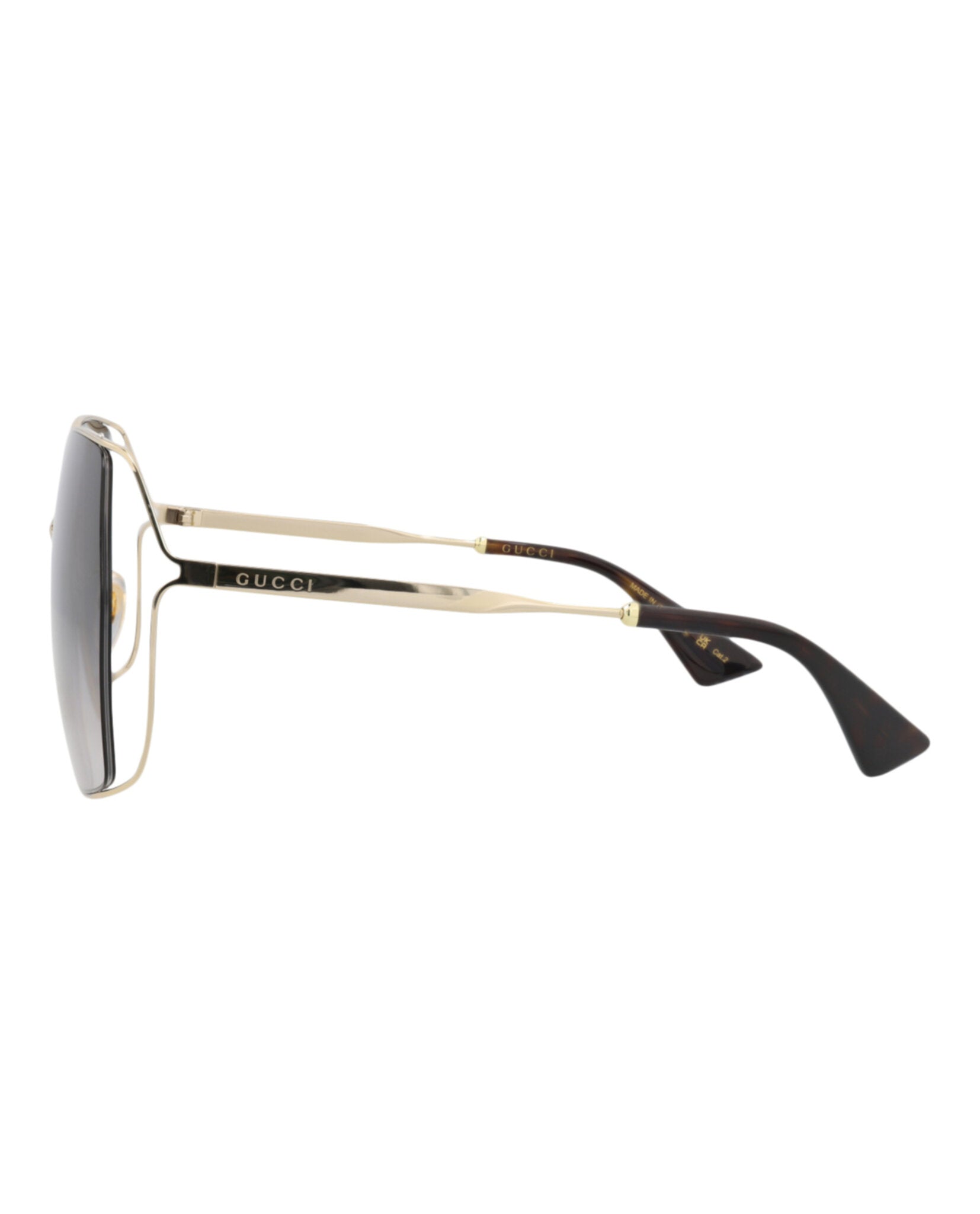 Gucci Gucci Womens Square/Rectangle Gold Gold Grey Fashion Designer Eyewear