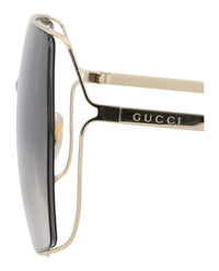 Gucci Gucci Womens Square/Rectangle Gold Gold Grey Fashion Designer Eyewear