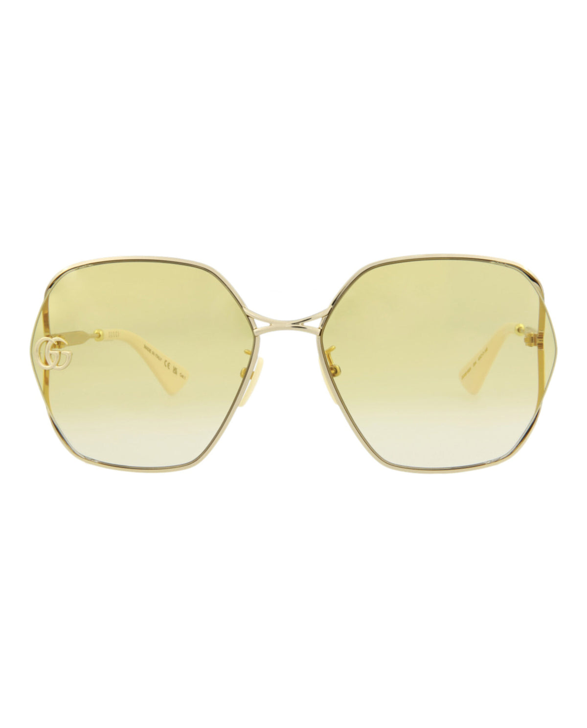 Gucci Womens Round/Oval Gold Gold Yellow Fashion Designer Eyewear