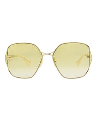 Gucci Womens Round/Oval Gold Gold Yellow Fashion Designer Eyewear