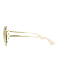 Gucci Womens Round/Oval Gold Gold Yellow Fashion Designer Eyewear
