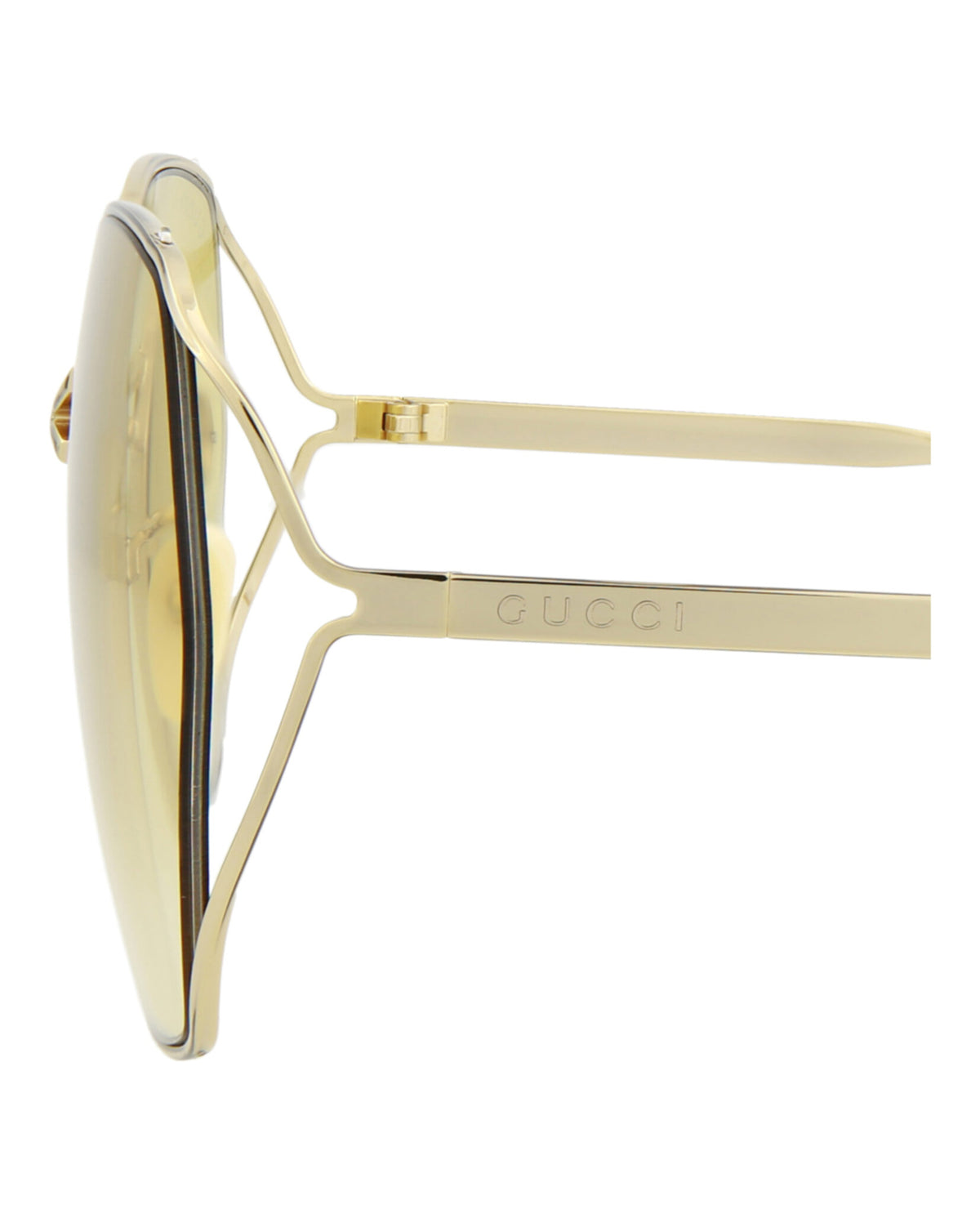 Gucci Womens Round/Oval Gold Gold Yellow Fashion Designer Eyewear