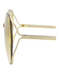 Gucci Womens Round/Oval Gold Gold Yellow Fashion Designer Eyewear