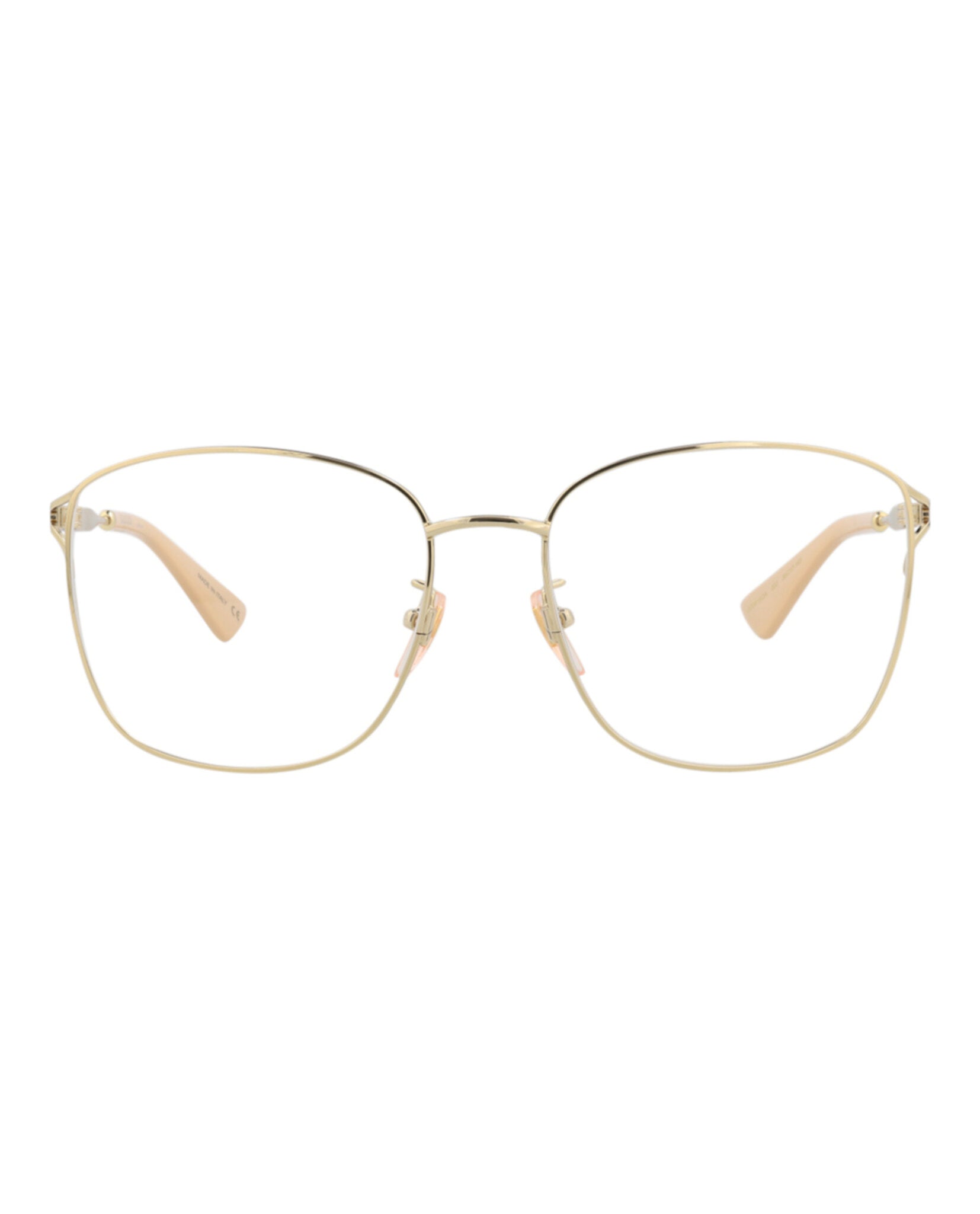 Gucci Gucci Womens Square/Rectangle Gold Gold Transparent Fashion Designer Eyewear