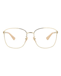 Gucci Gucci Womens Square/Rectangle Gold Gold Transparent Fashion Designer Eyewear