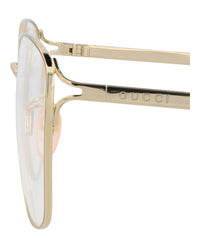 Gucci Gucci Womens Square/Rectangle Gold Gold Transparent Fashion Designer Eyewear