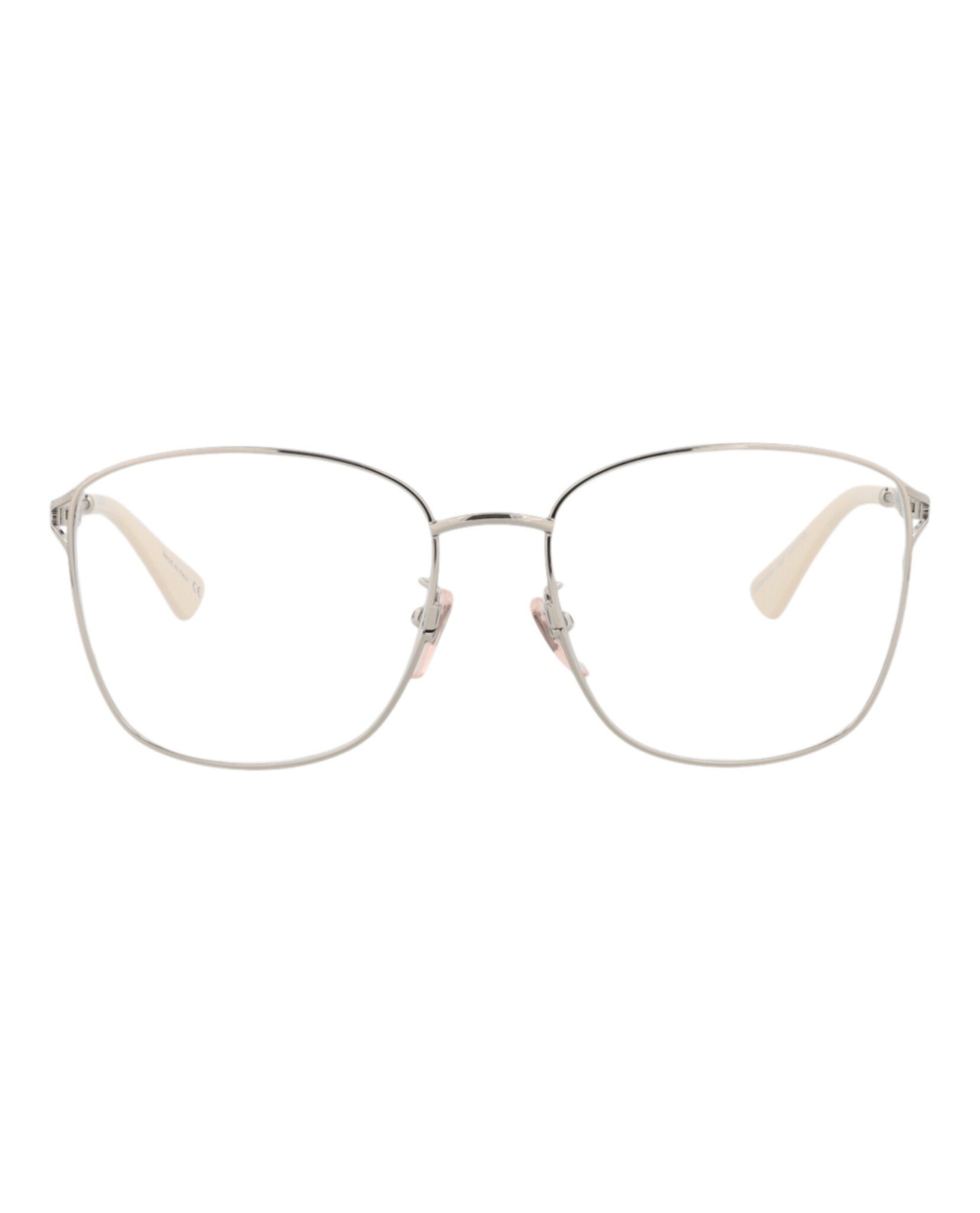 Gucci Womens Square/Rectangle Silver Silver Transparent Fashion Designer Eyewear