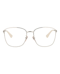 Gucci Womens Square/Rectangle Silver Silver Transparent Fashion Designer Eyewear