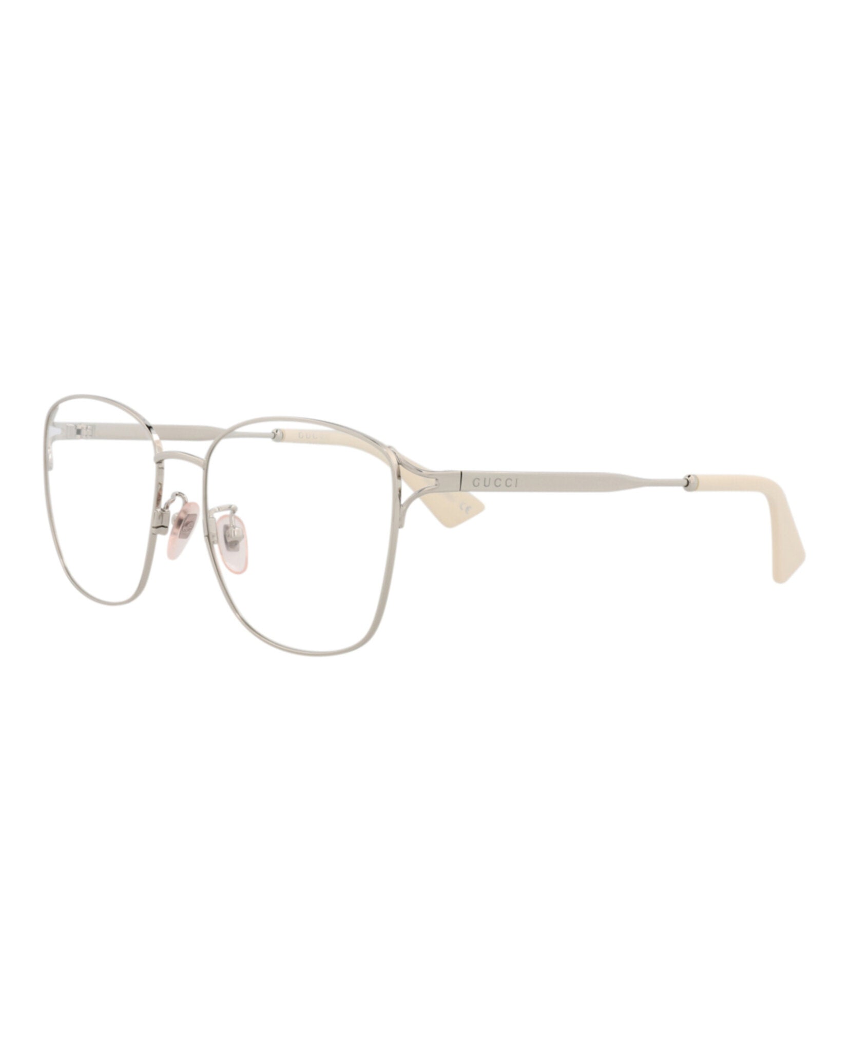 Gucci Womens Square/Rectangle Silver Silver Transparent Fashion Designer Eyewear