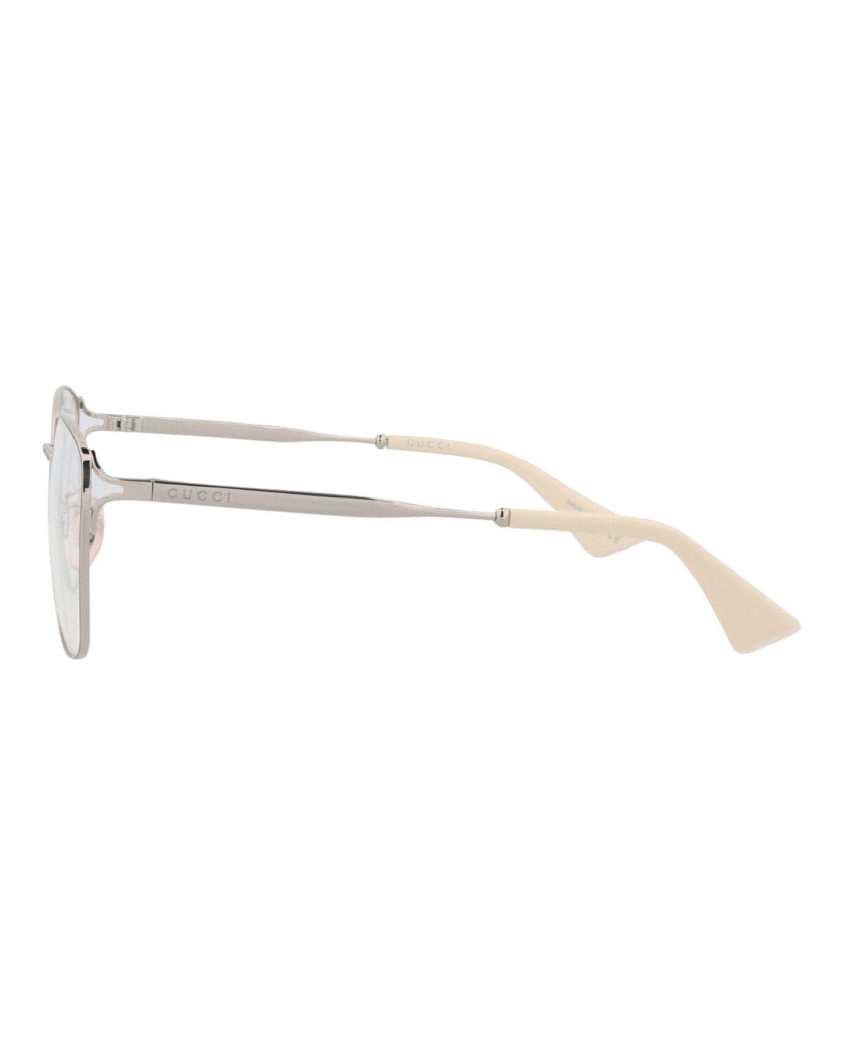 Gucci Womens Square/Rectangle Silver Silver Transparent Fashion Designer Eyewear
