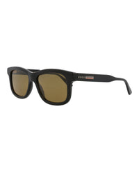 Gucci Gucci Mens Square/Rectangle Black Black Brown Fashion Designer Eyewear
