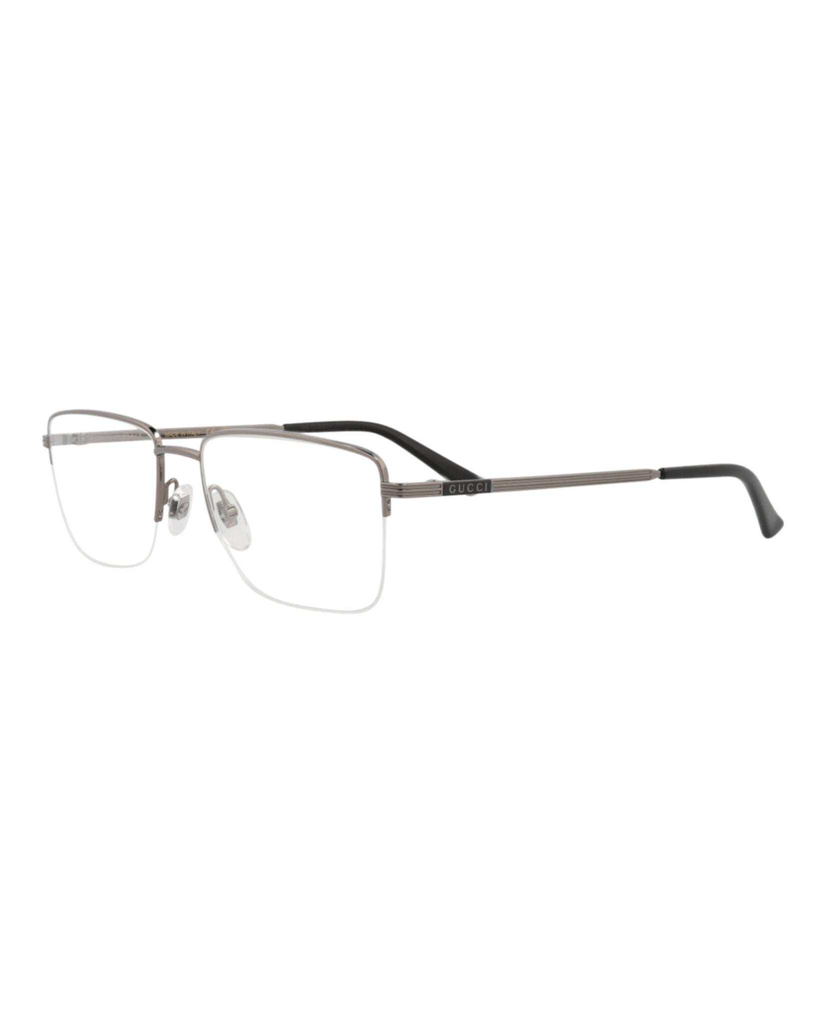 Gucci Gucci Mens Square/Rectangle Ruthenium Ruthenium Transparent Fashion Designer Eyewear