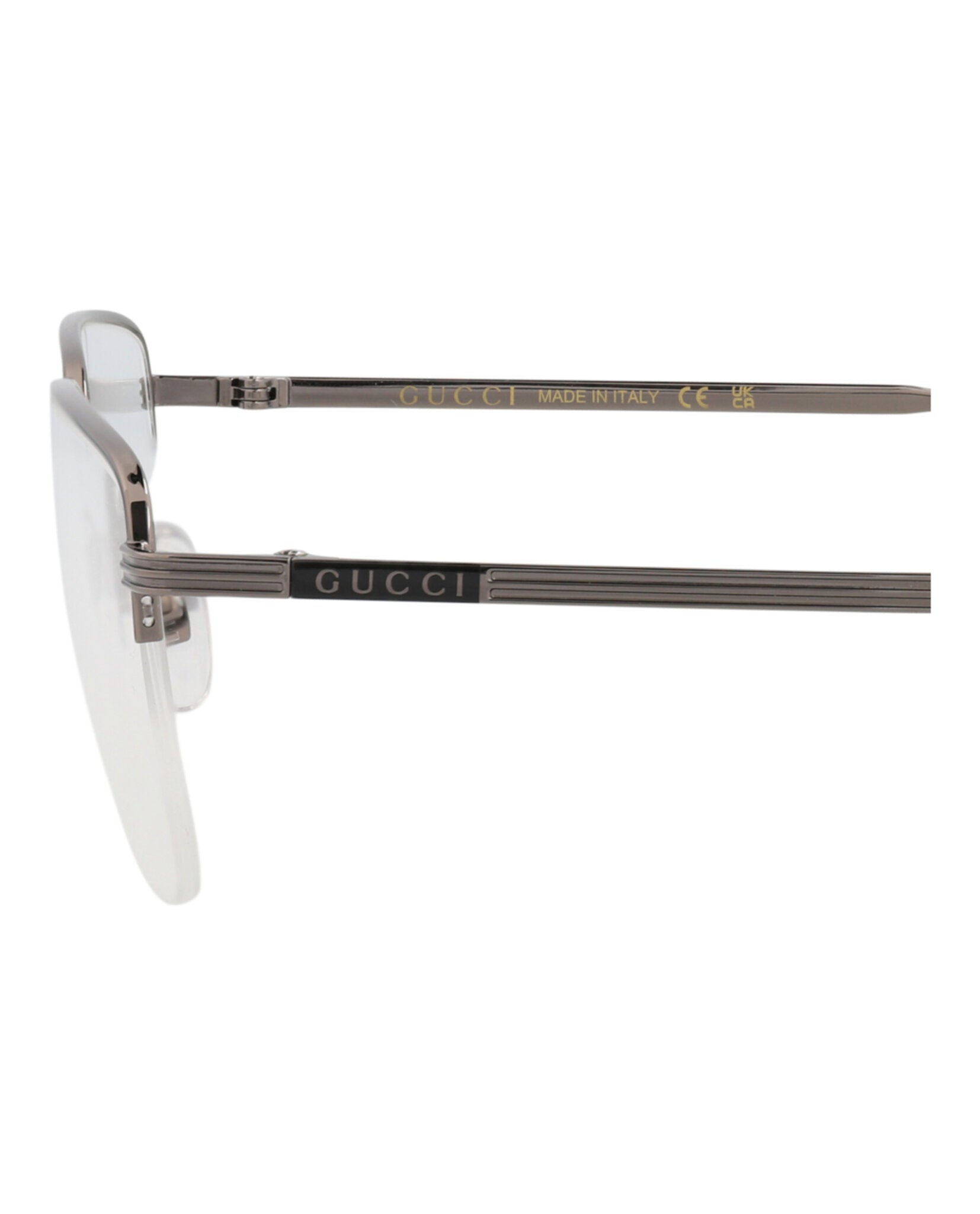 Gucci Gucci Mens Square/Rectangle Ruthenium Ruthenium Transparent Fashion Designer Eyewear