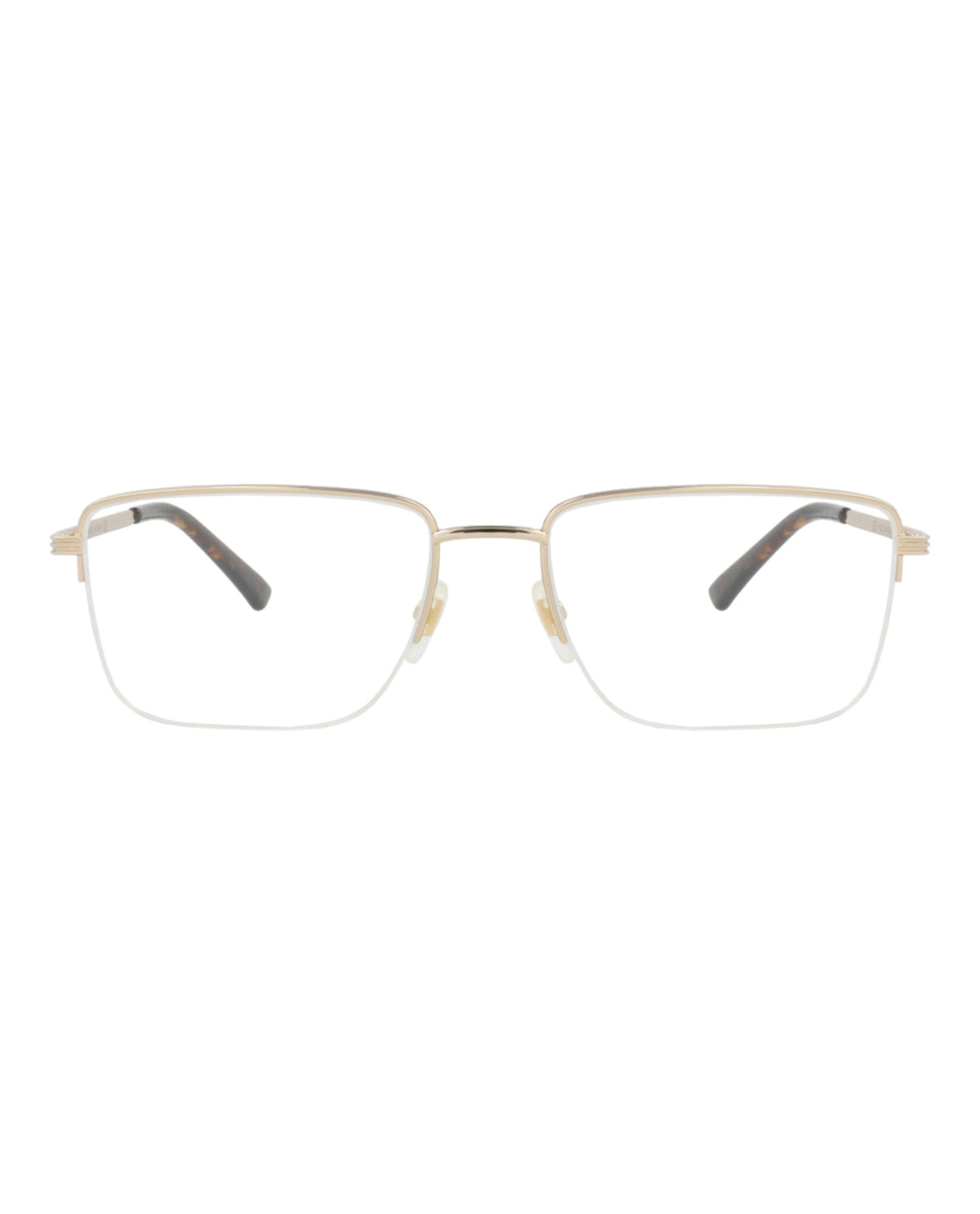 Gucci Mens Square/Rectangle Gold Gold Transparent Fashion Designer Eyewear