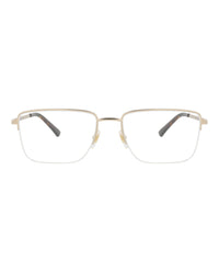 Gucci Mens Square/Rectangle Gold Gold Transparent Fashion Designer Eyewear