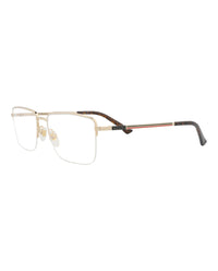 Gucci Mens Square/Rectangle Gold Gold Transparent Fashion Designer Eyewear