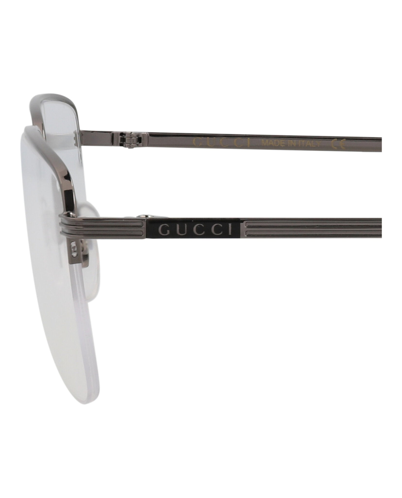 Gucci Mens Square/Rectangle Ruthenium Ruthenium Transparent Fashion Designer Eyewear