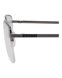 Gucci Mens Square/Rectangle Ruthenium Ruthenium Transparent Fashion Designer Eyewear