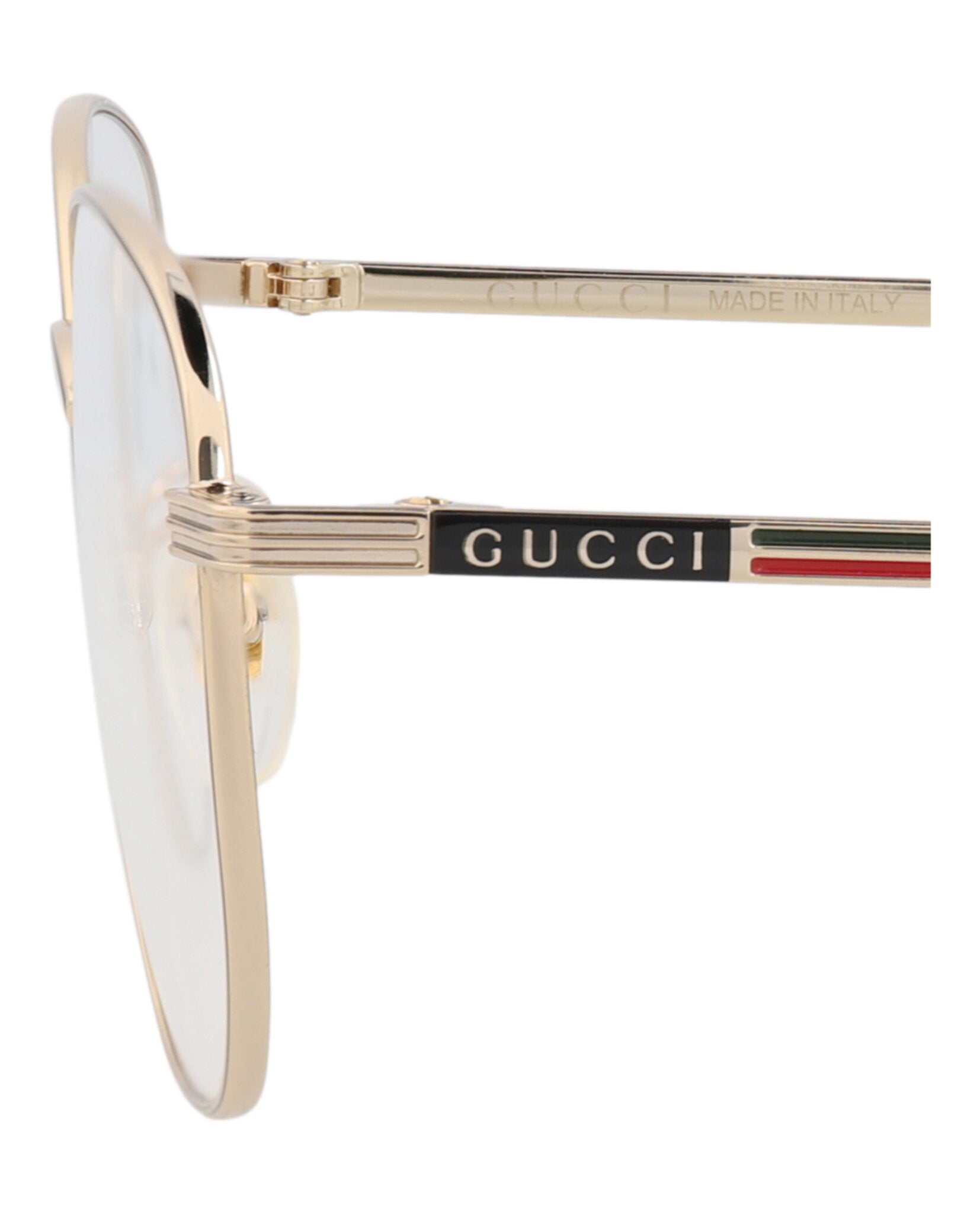 Gucci Gucci Mens Round/Oval Gold Gold Transparent Fashion Designer Eyewear