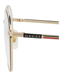 Gucci Mens Round/Oval Black Gold Transparent Fashion Designer Eyewear