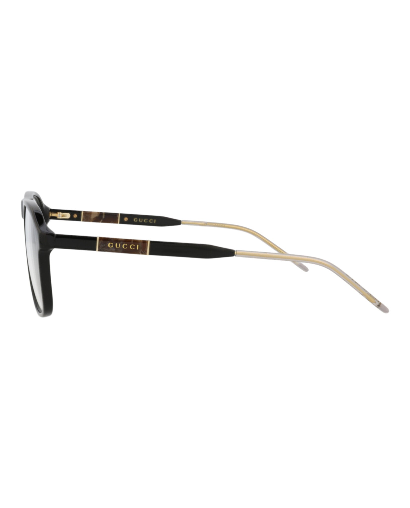 Gucci Mens Aviator Black Black Transparent Fashion Designer Eyewear