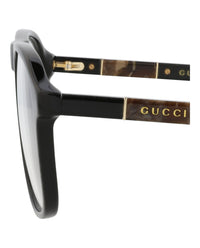 Gucci Mens Aviator Black Black Transparent Fashion Designer Eyewear