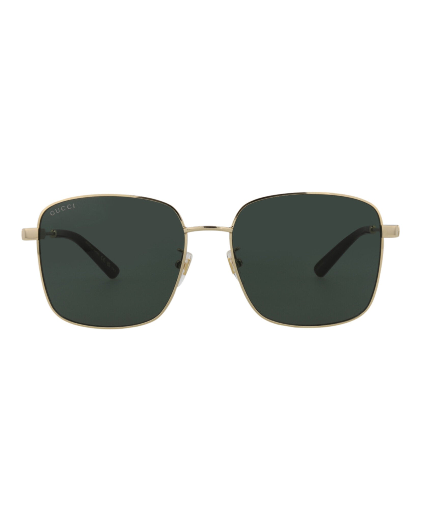 Gucci Womens Square/Rectangle Gold Gold Green Fashion Designer Eyewear