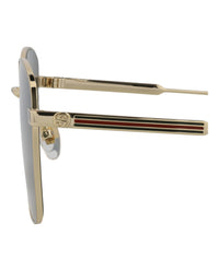 Gucci Womens Square/Rectangle Gold Gold Green Fashion Designer Eyewear