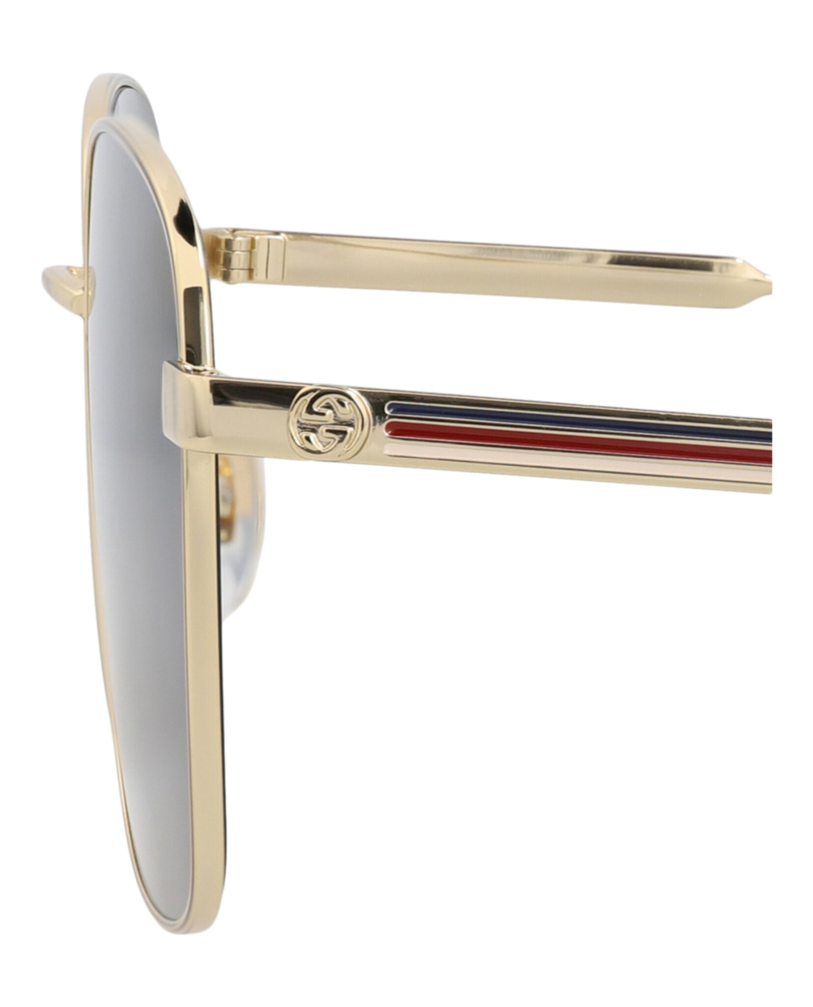 Gucci Gucci Womens Square/Rectangle Gold Gold Grey Fashion Designer Eyewear