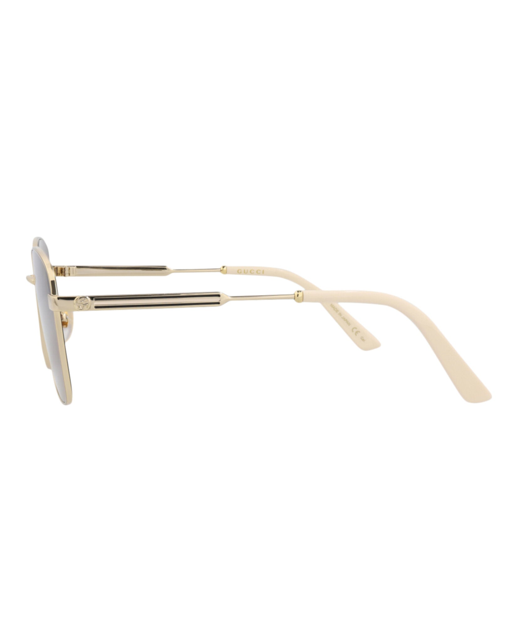 Gucci Gucci Womens Square/Rectangle Gold Gold Brown Fashion Designer Eyewear