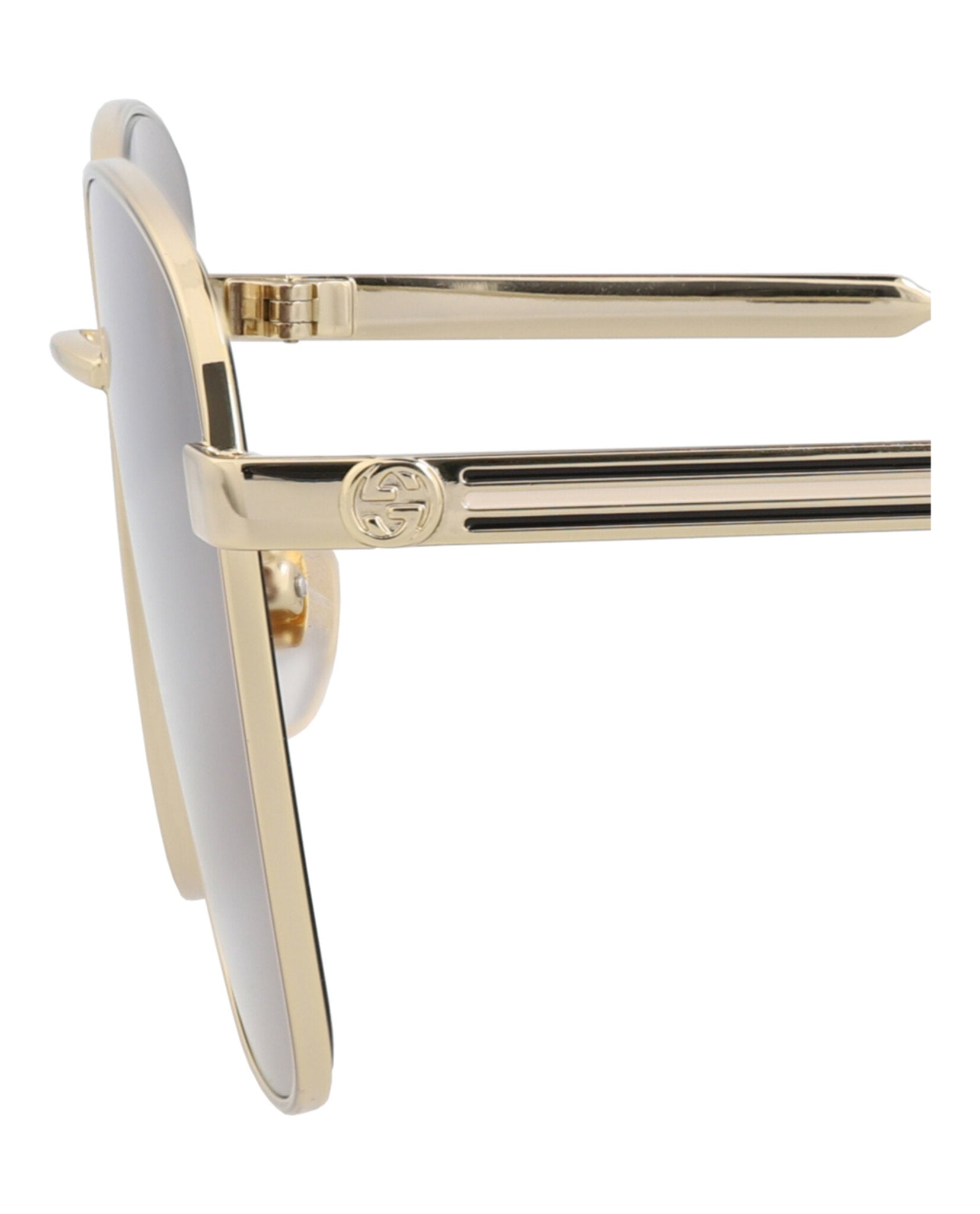 Gucci Gucci Womens Square/Rectangle Gold Gold Brown Fashion Designer Eyewear