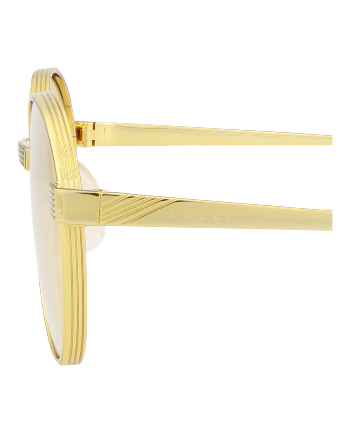 Gucci Gucci Mens Round/Oval Gold Gold Yellow Fashion Designer Eyewear
