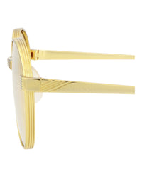 Gucci Gucci Mens Round/Oval Gold Gold Yellow Fashion Designer Eyewear
