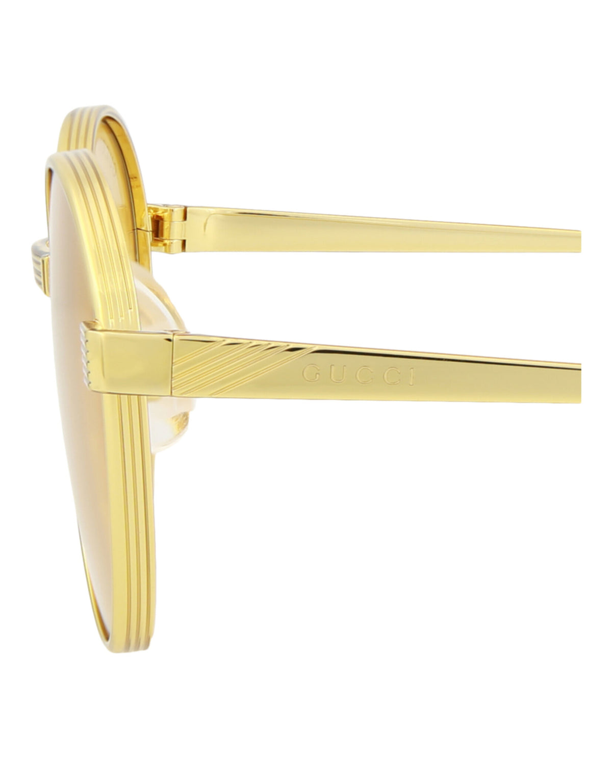 Gucci Gucci Mens Round/Oval Gold Gold Yellow Fashion Designer Eyewear